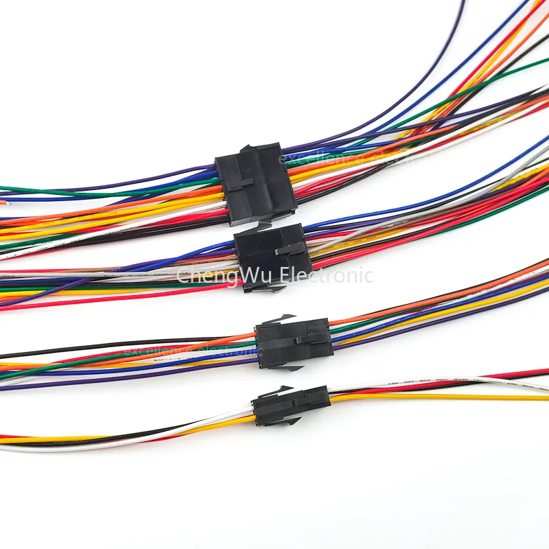 2 шт. черный 5557/5559 4 мм длина 30 см 4P/6P/8P/10P/12P/14P/16P/18P/20P/22P/24Pin автомобильный жгут