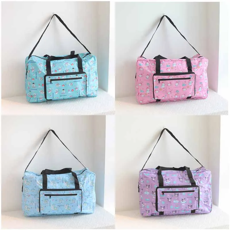

Sanrioed My Melody Cinnamoroll Hangyodon Kuromi Pochacco Cartoon Portable Folding Travel Bag Waterproof Storage Bags Handbag