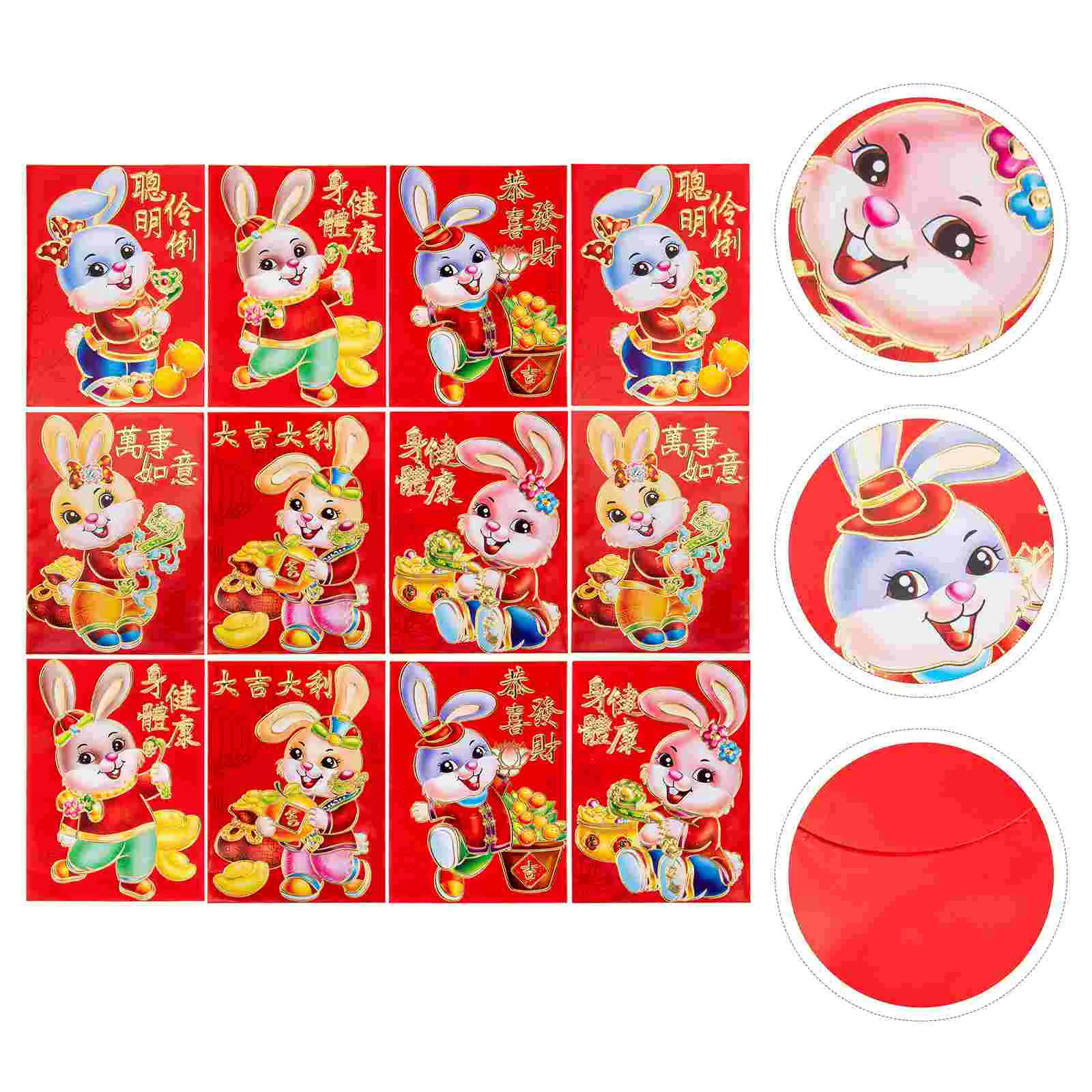 

Red Year Money Envelopes Envelope Chinese New Packetfestival Rabbit Packets Spring Bunny Pocket Paper Hong Bao Lucky Luck Zodiac