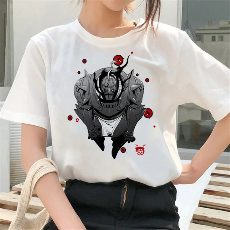 

Цельнометаллическая одежда для алхимика, Мужская Уличная одежда, забавная белая футболка, винтажная одежда