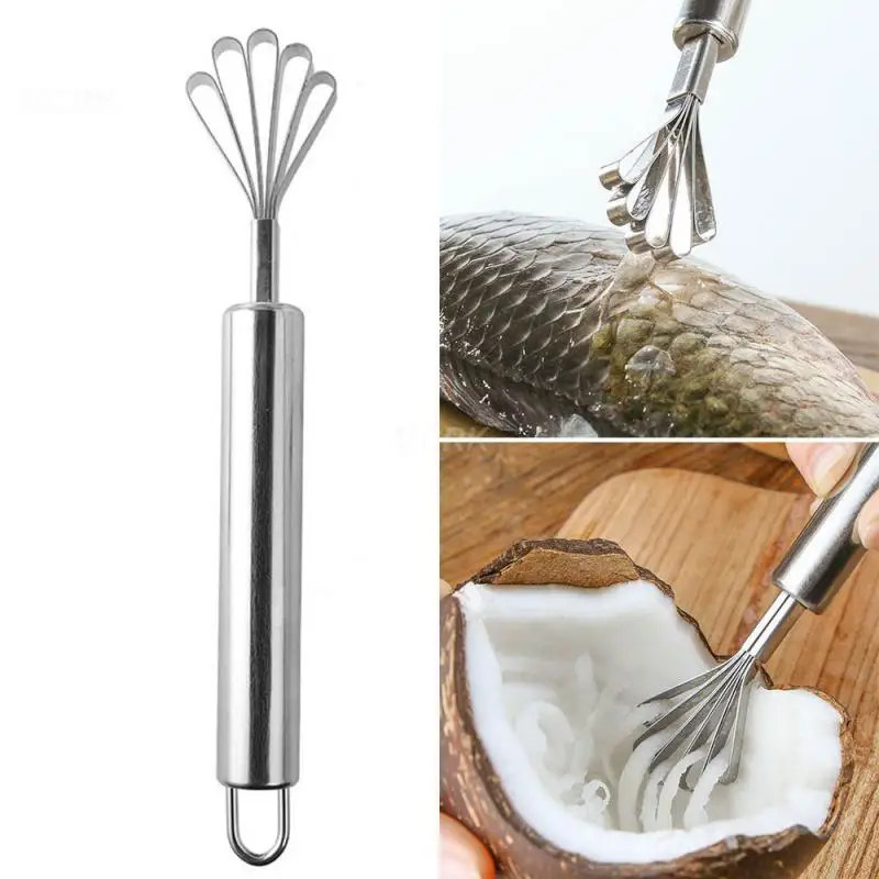 

2pcs Stainless Steel Coconut Planer Cheese Potato Grater Fish Scaler Tool Carrot Vegetable Fruit Shredder Kitchen Supplies Tools