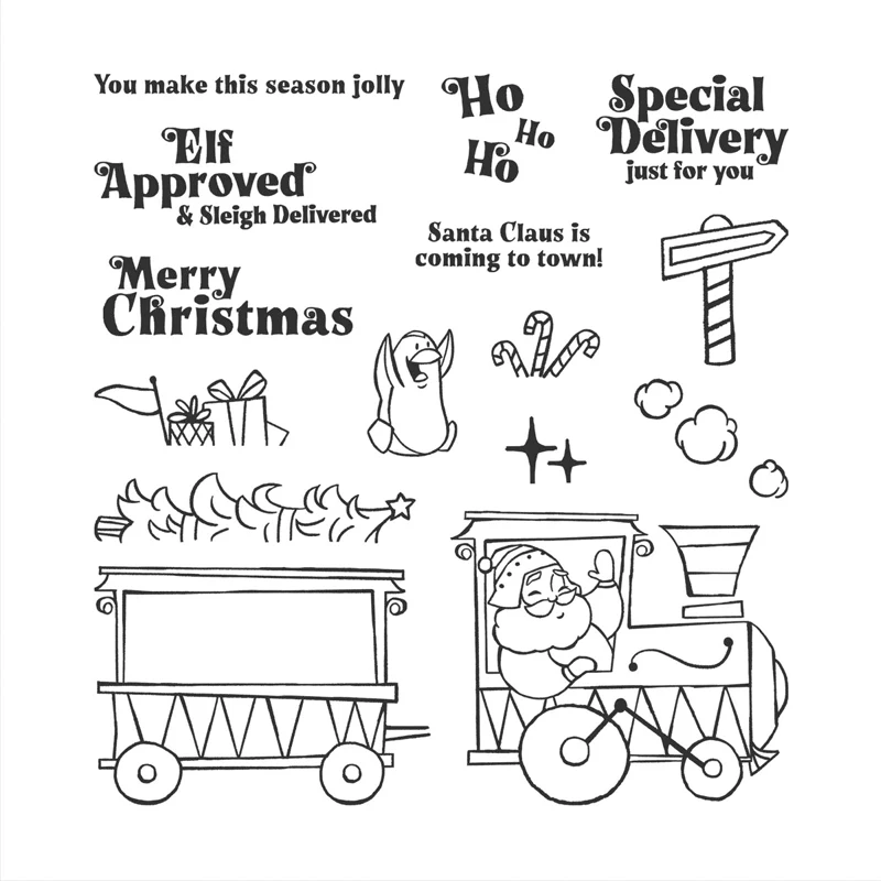 

Штамп MECRAFT Santa's Delivery, печать, Новое поступление 2023, для скрапбукинга своими руками, альбом, самодельные прозрачные штампы AA