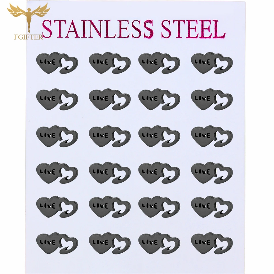 Парные серьги в форме сердца для девушки невесты Женщины Девушки черные