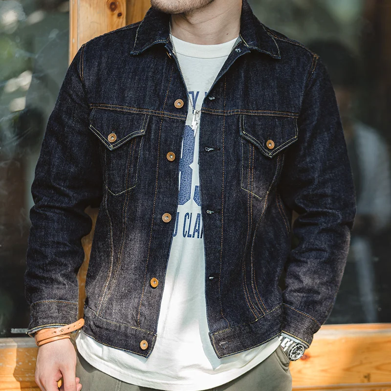 

Men's Denim Jacket, Curved Cut, Denim Style, Blue, Casual, Retro, New Fashion, 2022