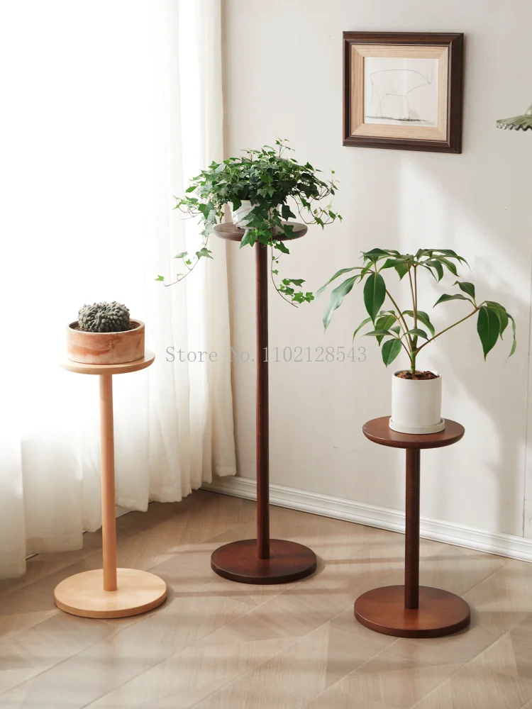 

Small Durable Wood Planter Pot Trays Flower Rack Floor Standing Bonsai Holder Home Garden Indoor Display Plant Stand