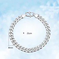 925 sterling silver male fashion big bracelet simple elegant sweet bracelets for men young boy rock punk jewelry bracelets