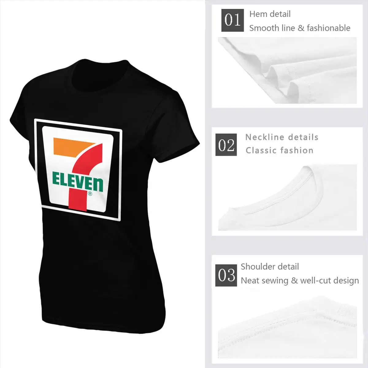 Футболка женская состаренная с логотипом 7 11 Seven Eleven |