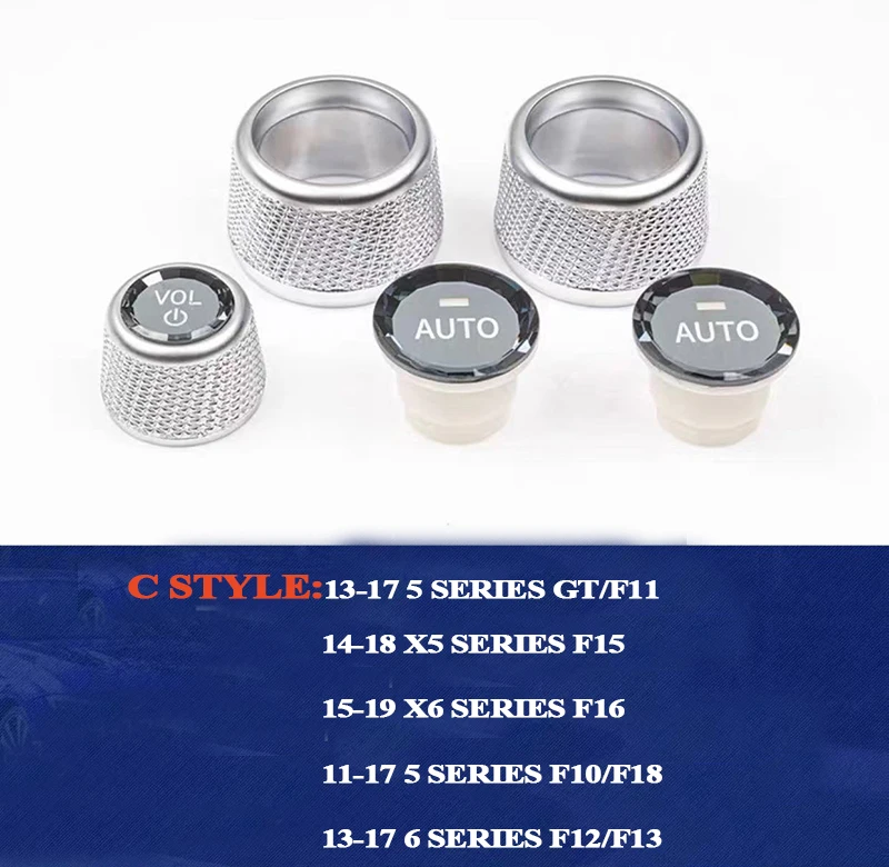 

Хрустальные Кнопки кондиционера, наклейки на крышку переключателя для BMW 5 6 7 f10 f18 f11 f12 f13 f01 f02 f15 f16, автомобильная Кнопка громкости