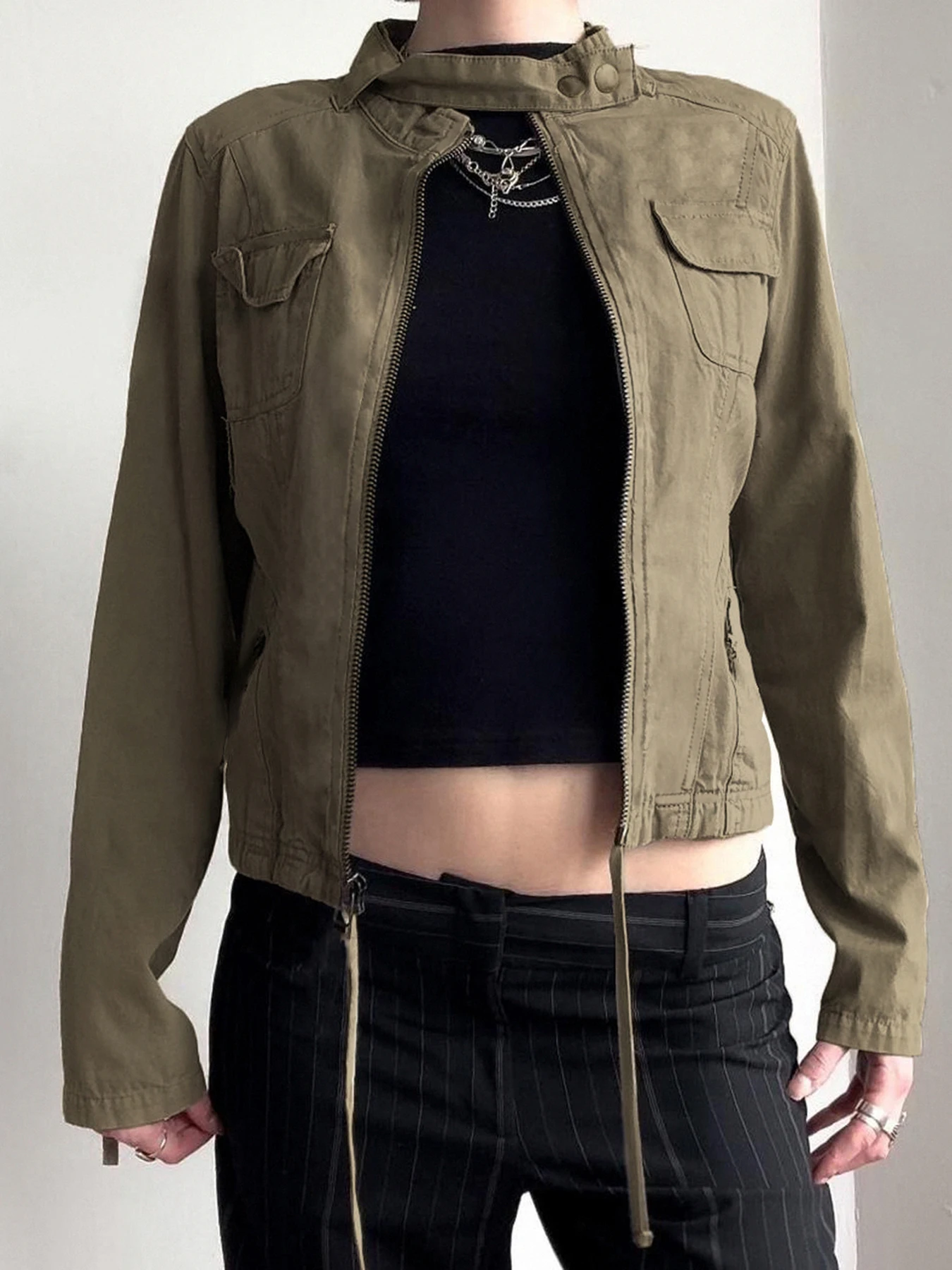 Женская винтажная куртка-карго Rockmore однотонная уличная куртка на молнии с