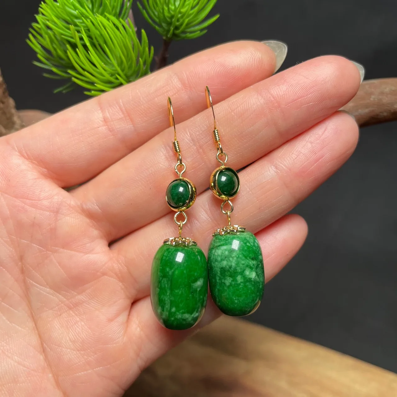 

Green Jade Earrings for Women Natural Vintage Amulet Emerald Beads Stone Real 925 Silver Jewelry Charms Fashion Charm Gifts