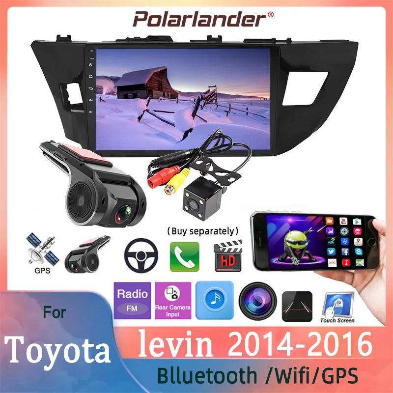 

Multimedia Player Buit-in Carplay BT Android 9.1 WIFI GPS 2 Din 10.1'' Touch Screen Car Radio 1G+16G For Toyota LEVIN 2014-2016