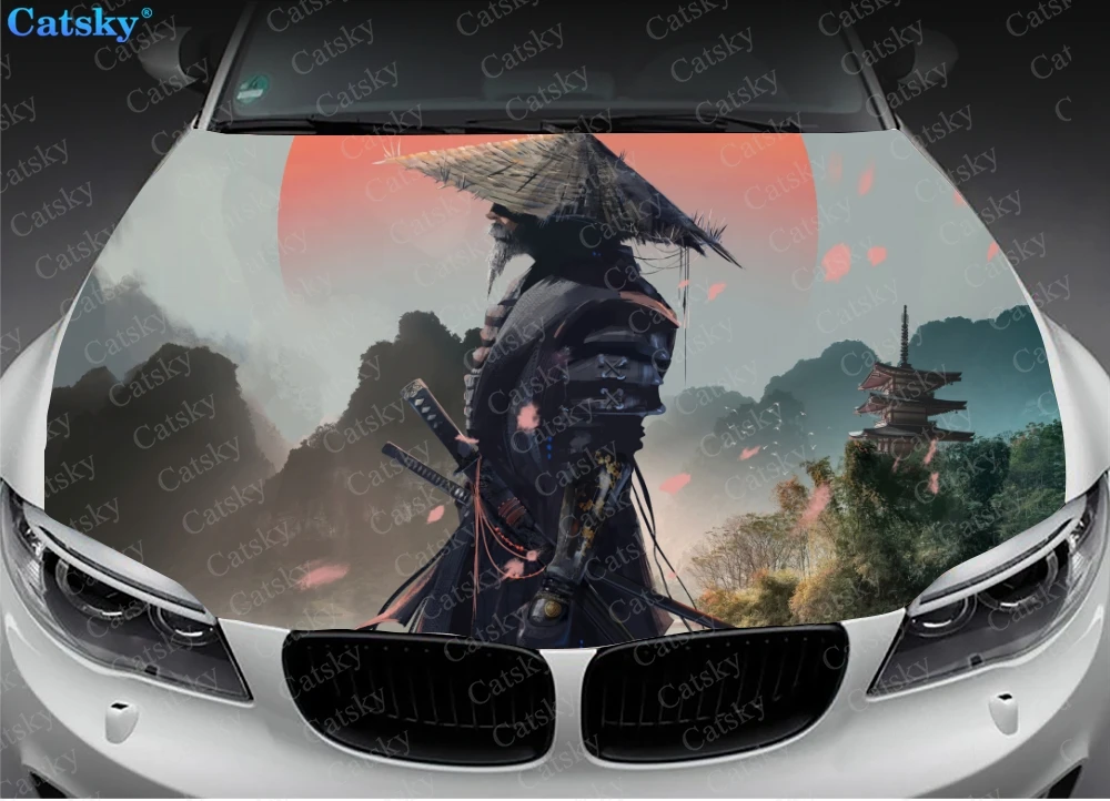 Samurai ниндзя Автомобильная капота виниловые наклейки оберточная виниловая пленка