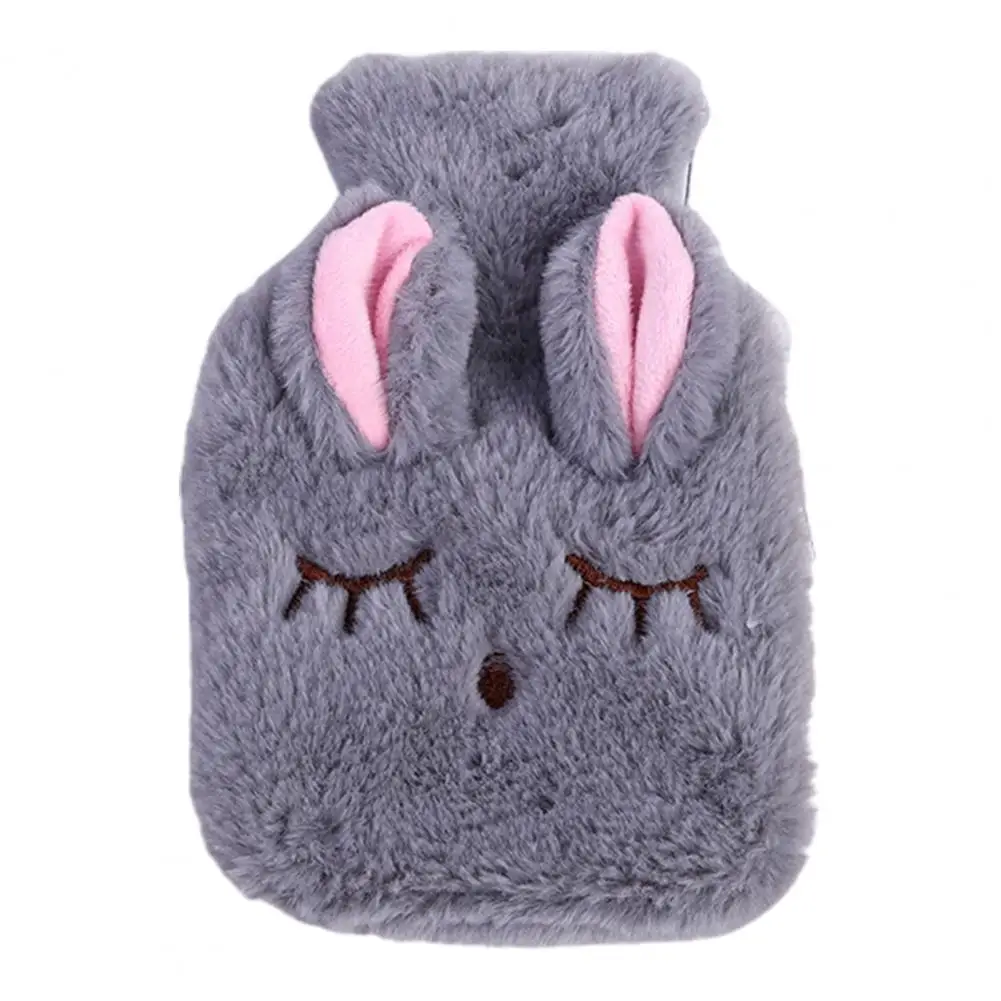 

Бутылка для горячей воды с широким отверстием, удобная, приятная на ощупь, мультяшная зимняя бутылка для воды из ПВХ с карманом для рук, для г...