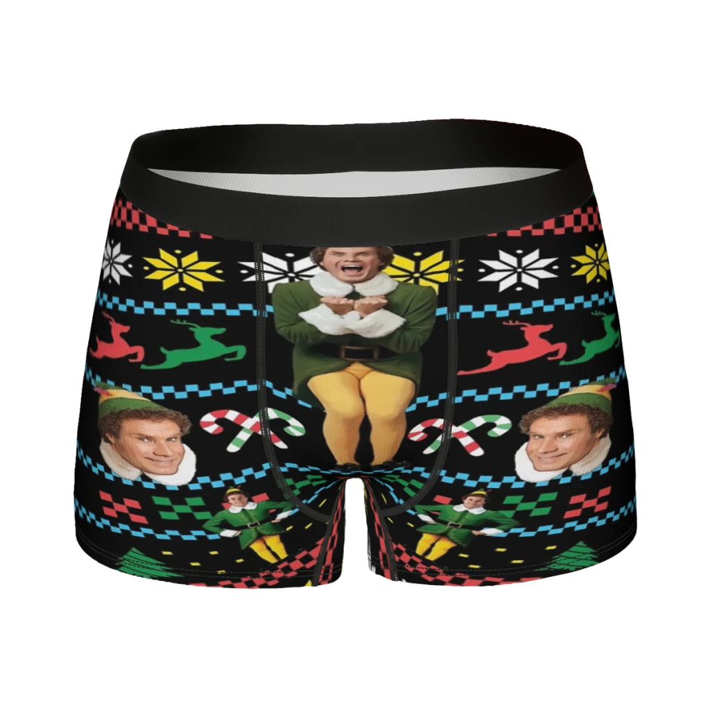 

Buddy The Elf Ugly Christmas Sweater Xmas Movie Will Ferrell Man's Boxer Briefs christmas nk Highly Underpants Quality Shorts