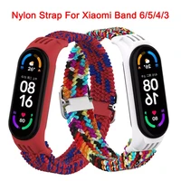 nylon strap for mi band 76543 wristband replacement weave colorful bracelet for xiaomi mi band 7 5 6 amazfit band 5 band 6