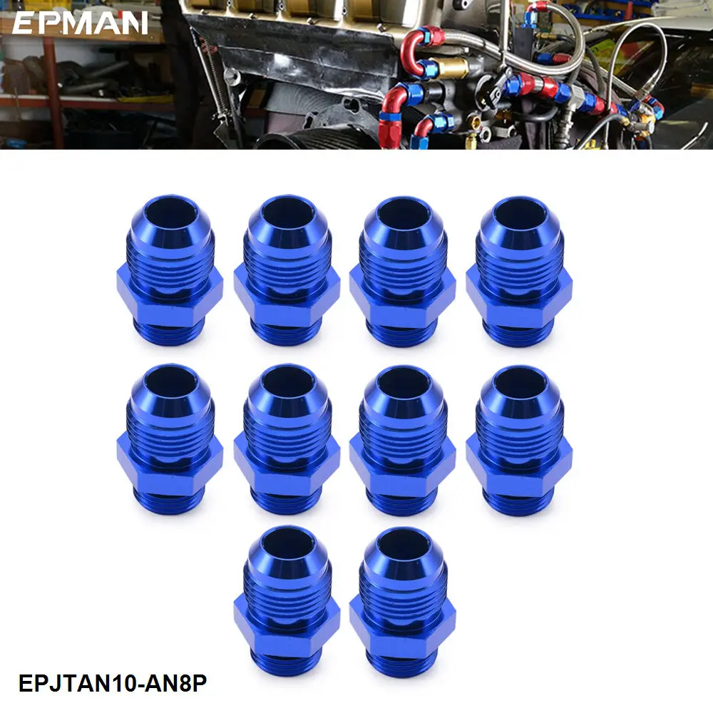 

EPMAN 10 шт. AN10 расклешенный штекер к AN8 прямой Алюминиевый адаптер топливный шланг линия фитинги с круглым кольцом