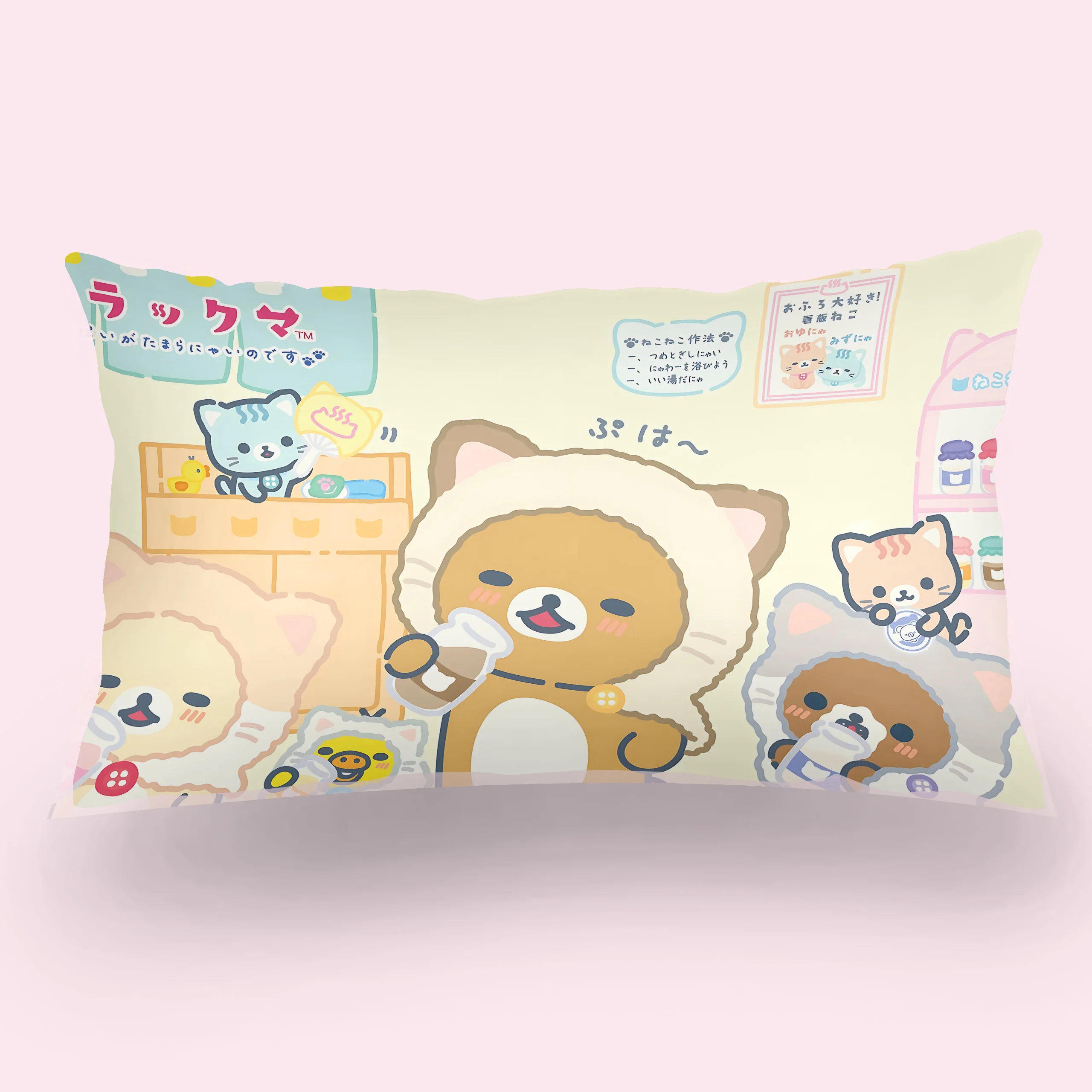 Милый мультфильм R-Rilakkumas двусторонняя печать прямоугольная наволочка