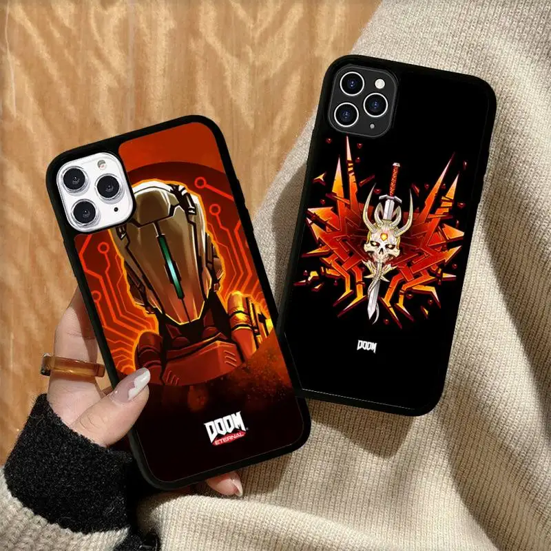 

Doom Game Phone Case Silicone PC+TPU Case for iPhone 11 12 13 Pro Max 8 7 6 Plus X SE XR Hard Fundas