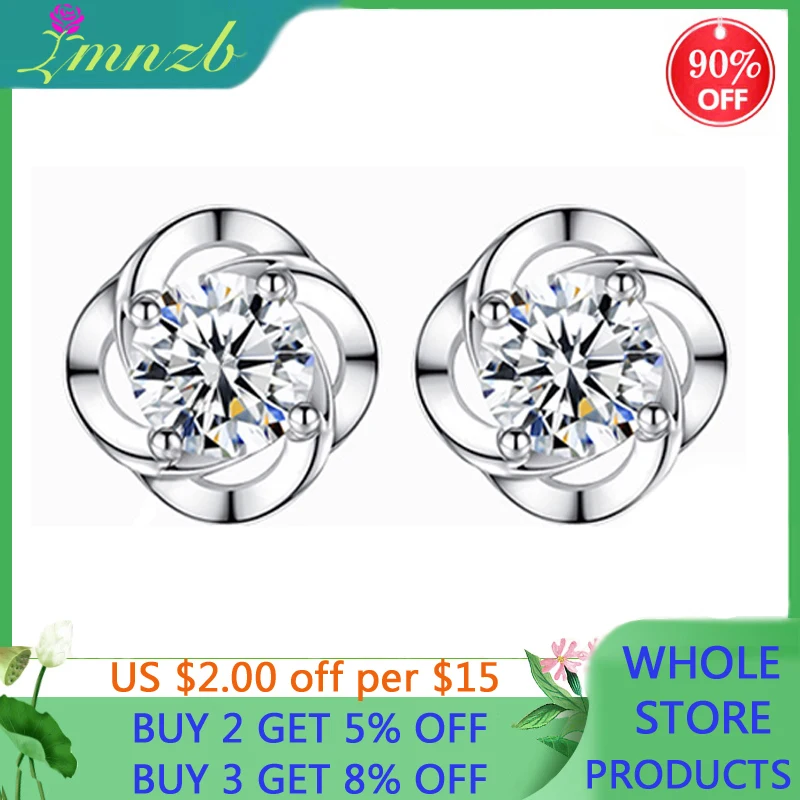 

LMNZB Simple White Petal Earrings For Women Fashion Bohemian Flower Stud Earring Original Tibetan Silver Jewelry GE2