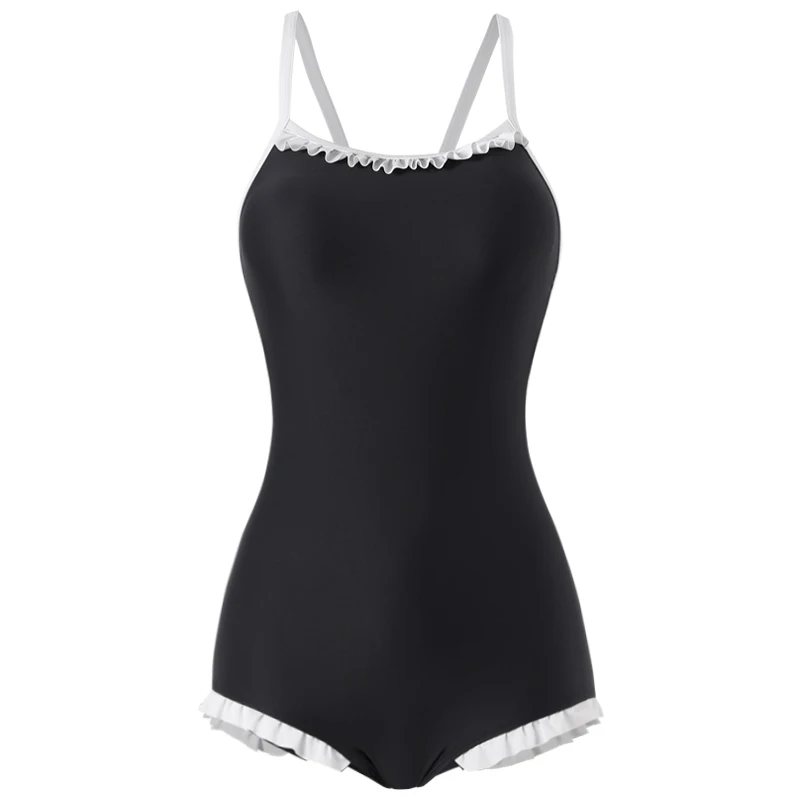 

2022 New Japanese Swimwear Sukumizu Schoolgirl Cute One Piece Swimwear Black Blue Bathing Suit Girls Cute Anime Bikinis