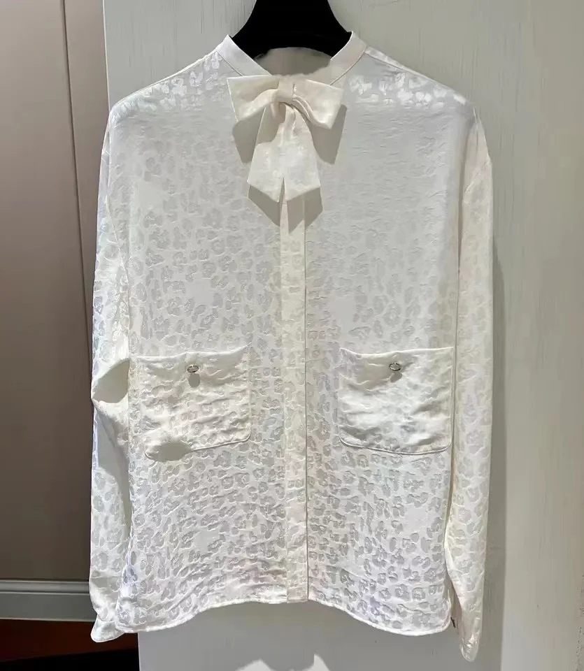 

white black women casual shirts long sleeve modal vintage lady silk blouse