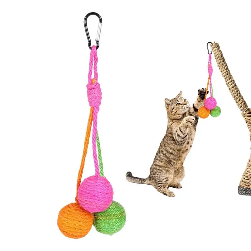 

Cat Rope Ball Toy Sisal Scratcher Ball Portable And Interactive Cat Sisal Rope Ball Toy Rolling Ball Scratch Cat Toy For Indoor