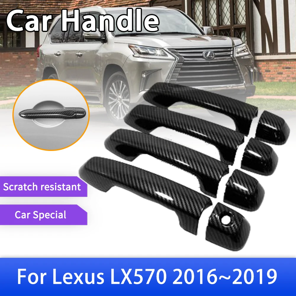 

Carbon Fiber Smart Door Handle Cover Fit for Lexus LX570 J200 LX450d 2016~2019 Car Exterior Decorate Accessories Stickers Trim