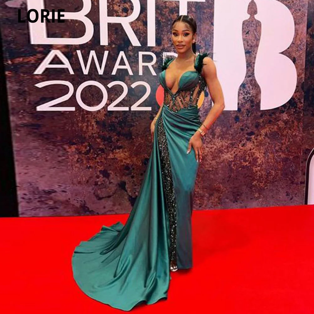 

LORIE 2022 Mermaid Sweetheart Prom Dress Evening Dresses Green Sparkly Sequins Gown Dresses Formal Party Dresses Robe De Soirée