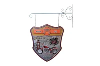 decorative double way route 66 temal%c4%b1 wrought iron hanger