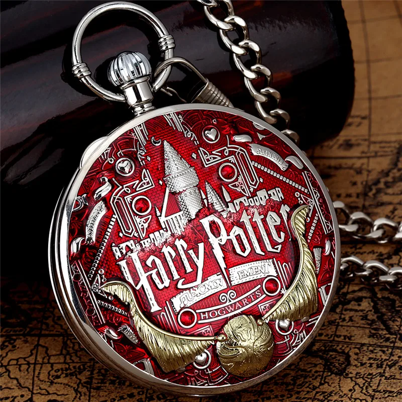 Unique Playing Song Watch Magic School Academy Music Men Women Manual Quartz Pocket Watch with Chain Collectable Gift Timepiece