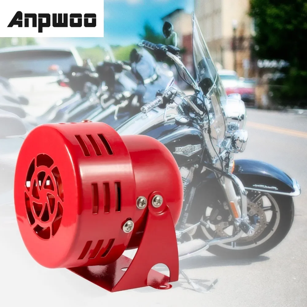 

ANPWOO 12V 3" Automotive Air Raid Siren Horn Car Truck Motor Driven Alarm Red