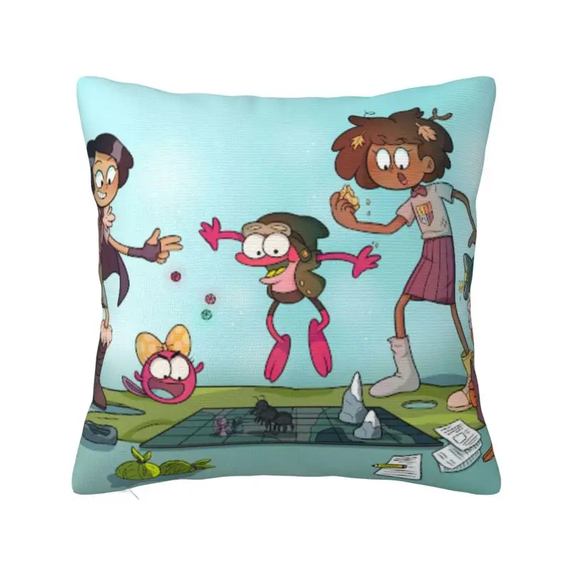 

Amphibia Awesome Frog World Cushion Covers Comic TV Series Throw Pillow Case for Sofa Square Pillowcase Living Room Decoration