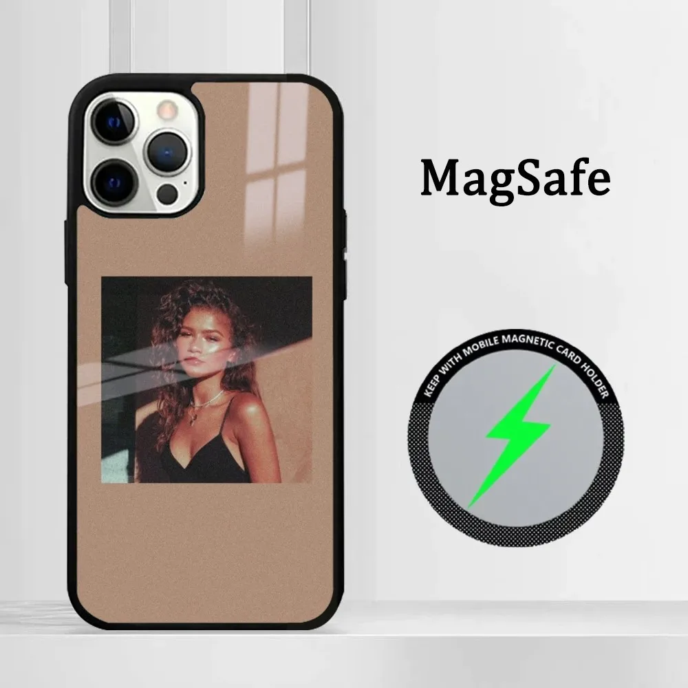 Чехол для телефона Actor Z-Zendaya Coleman iPhone 16 15 14 13 12 11 Pro Max Plus Mini Magsafe Mirror беспроводной