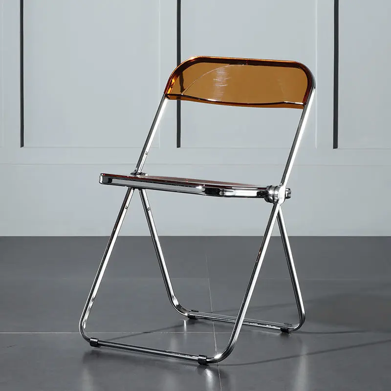 

Folding Dining Chair Household Minimalist Modern Clothing Store Stool Backrest Acrylic Transparent Photo Chair 2022