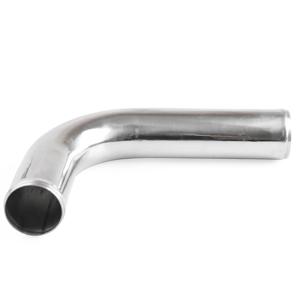 

76mm Aluminum Air Intake Pipe 90 Degree Universal Car Automobile Turbocharging Intercooler Tube (Silver)