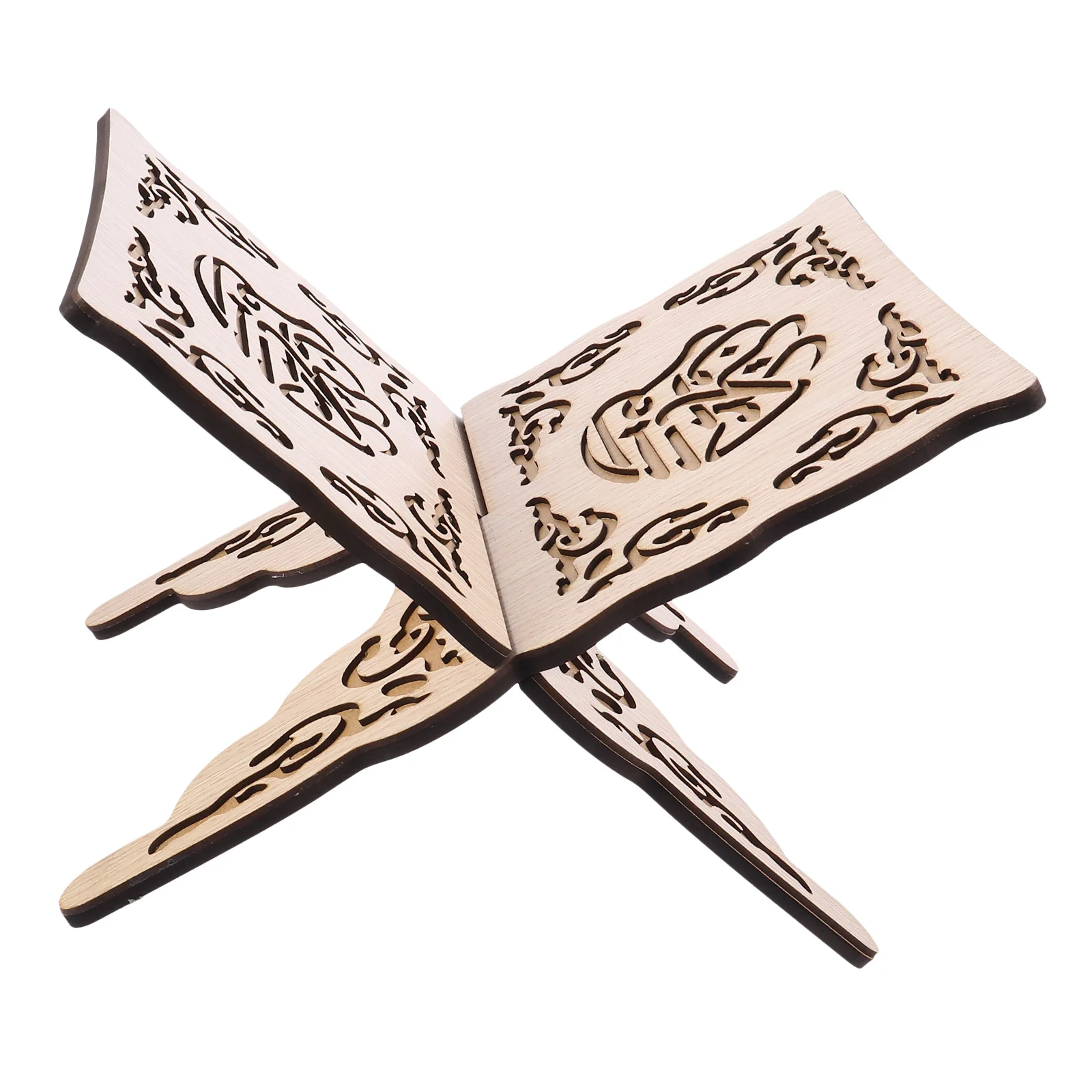 

Eid Al- Bookshelf Wood Stand Folding Bracket Adjustable Wooden Muslim Prayer Holder Tabletop