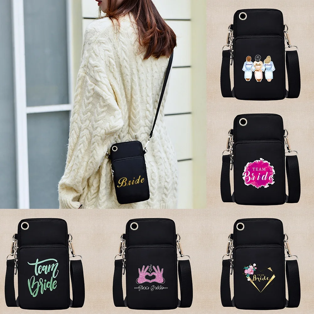 

Universal Mobile Phone Bag for Samsung/Huawei Case Wallet Bride Pattern Outdoor Sport Arm Purse Shoulder Bag Women Phone Pouch