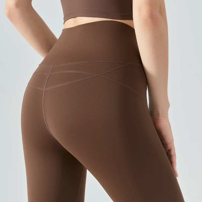 Autumn And Winter New With Logo Yoga Pants Women's Lining Plus Fleece Warm Sports Fitness Tights High Waist Outer Wear Leggings