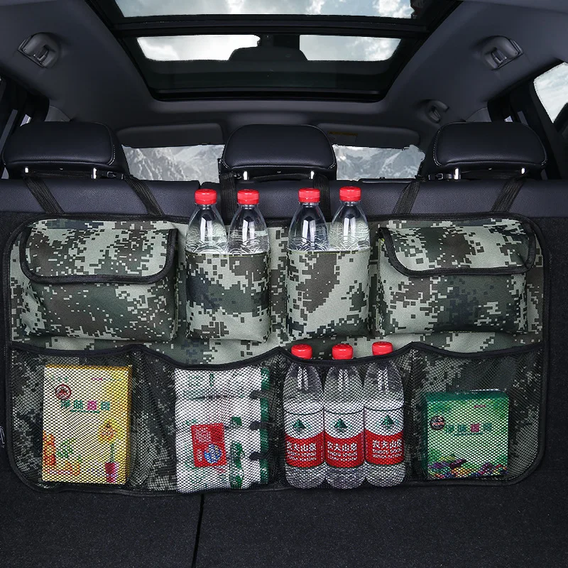 

Car Rear Seat Back Storage Bag Multi Hanging Nets Pocket Trunk Bag Organizer Auto Stowing Tidying Interior Accessories Supplies