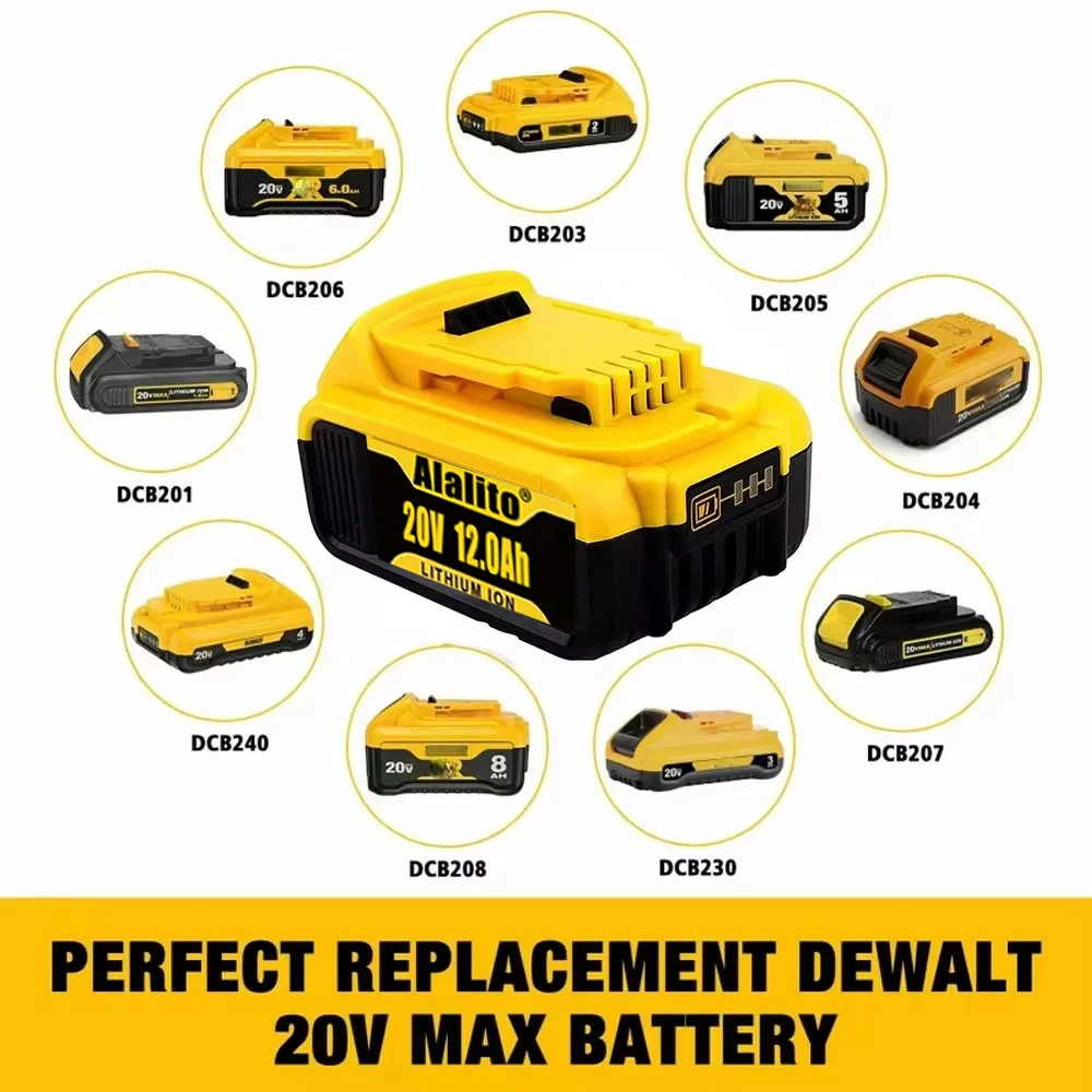 Сменный литий-ионный аккумулятор для электроинструмента DeWalt DCB205 DCB201 DCB203 20 в 12000