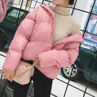 women hooded long sleeve down cotton thick jackets 2021 new fashion casual short parkas warm coat female wide waist solid jacket