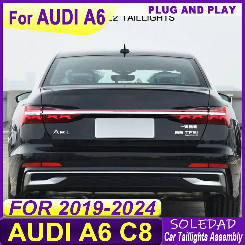 Фото Задние фонари для Audi A6L A6 2019-2023 C8 в стиле Horch, полностью светодиодные, с динамическим указателем поворота №1