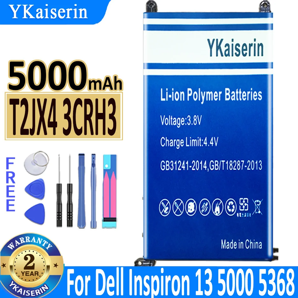 

5000mAh T2JX4/3CRH3 Battery For Dell Inspiron 13 5000 5368 5378 7368 14 7000 7560 7460 5567 5770 15MF PRO-1508T 3CRH3 T2JX4
