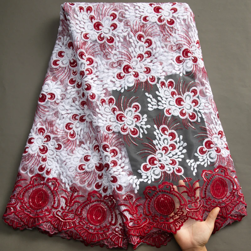 Кружевная французская сетчатая кружевная ткань SJD с блестками 2023 новейший дизайн