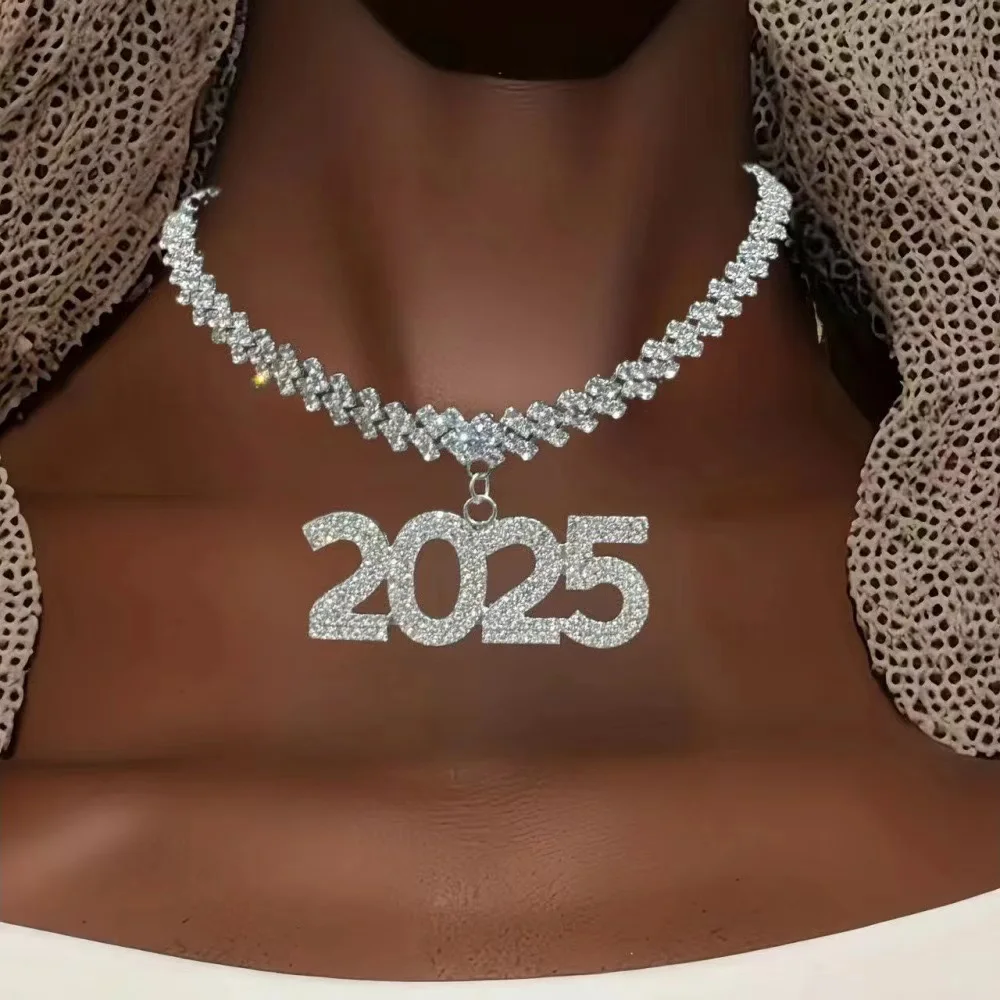 Новинка 2025 искусственная Бриллиантовая цепочка Новогодняя бижутерия