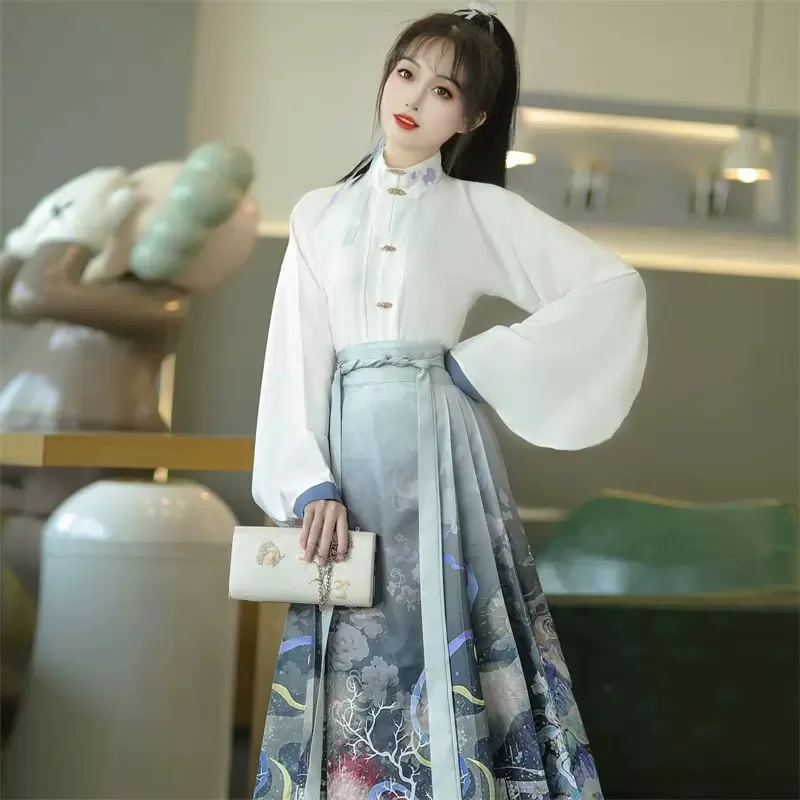 SY30 оригинальная женская юбка династии Мин Ханфу в китайском стиле с лицом лошади