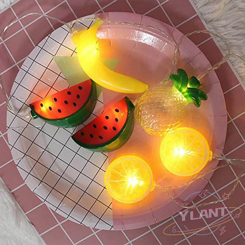 

Fruit Lemon Pineapple String Lights Garland Hanging Lamp Battery Powered Indoor Outdoor Lighting Night Light Lantern Light