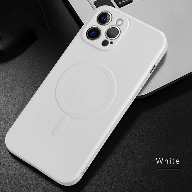 

2021 New Liquid Magnetic Wireless Silicone Phone Case for iPhone 12 11 13 Pro Max Mini X Xs Xr 7 8 Plus Magsafing Celular Coque