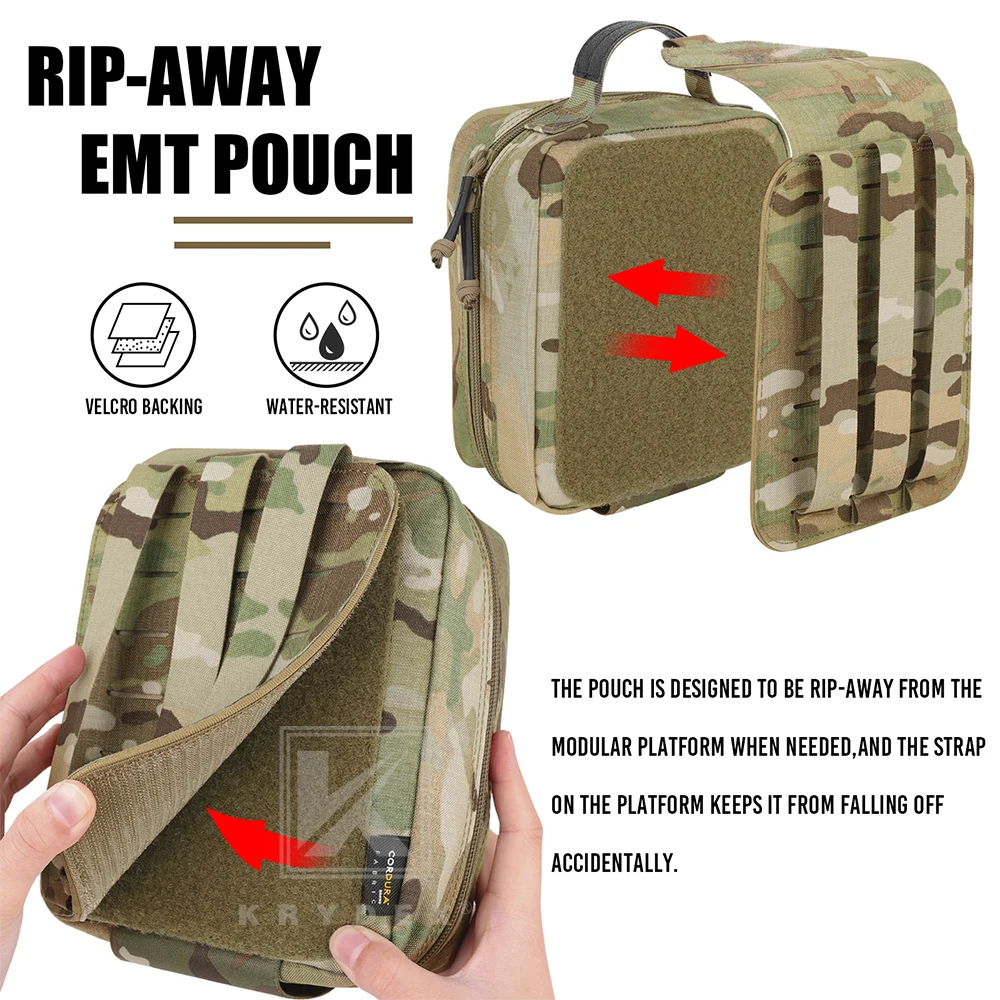 KRYDEX Tactial Большая медицинская сумка IFAK Разрывная Quick Release MOLLE Открытая аптечка