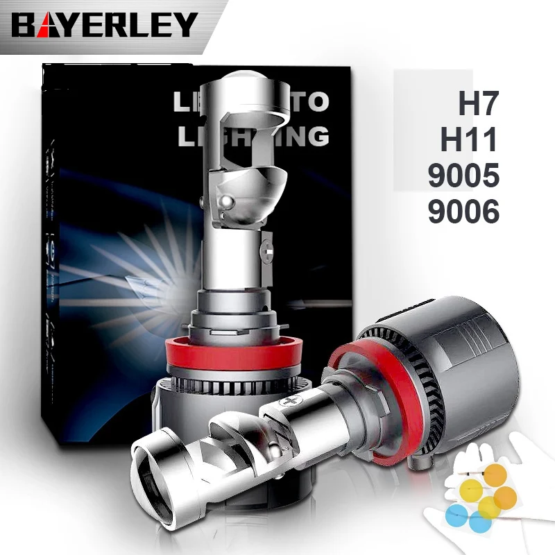 

2PCS Car Headlight Bulbs Low Beam Lamp CANBUS H7/H11/9005/9006 Mini LED Projector Lens Diode Lamp For Auto 12V 10000LM G12